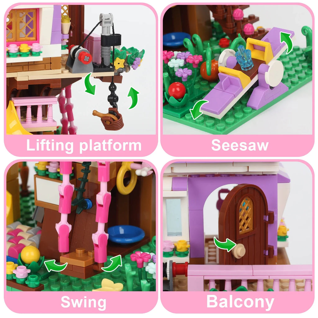 Creative Girls Friends Friendship House Building Blocks Summer Treehouse Camping Model Classic Girl's Princess Bricks Toy Gift