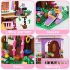 Creative Girls Friends Friendship House Building Blocks Summer Treehouse Camping Model Classic Girl's Princess Bricks Toy Gift