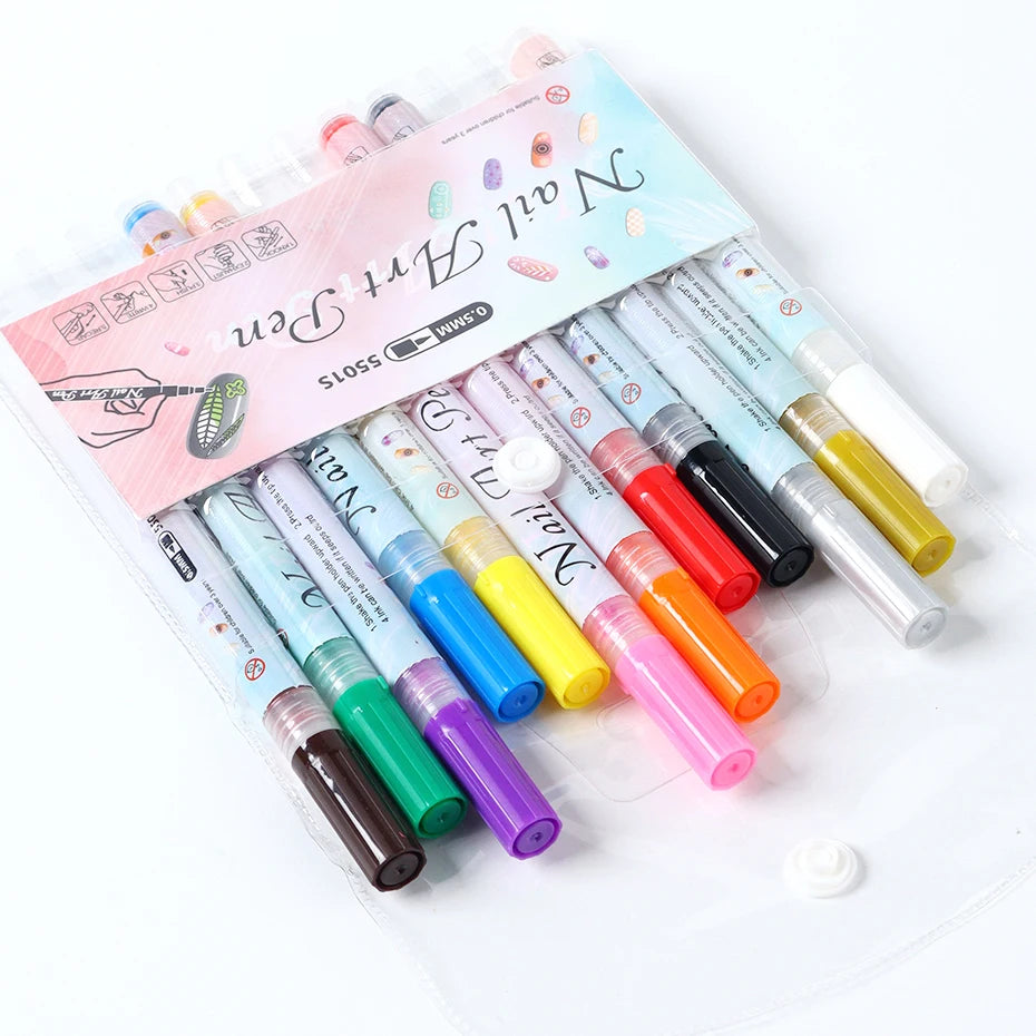 12pcs/Set Nail Art Graffiti Pen