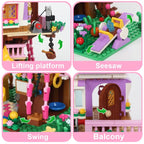 Creative Girls Friends Friendship House Building Blocks Summer Treehouse Camping Model Classic Girl's Princess Bricks Toy Gift