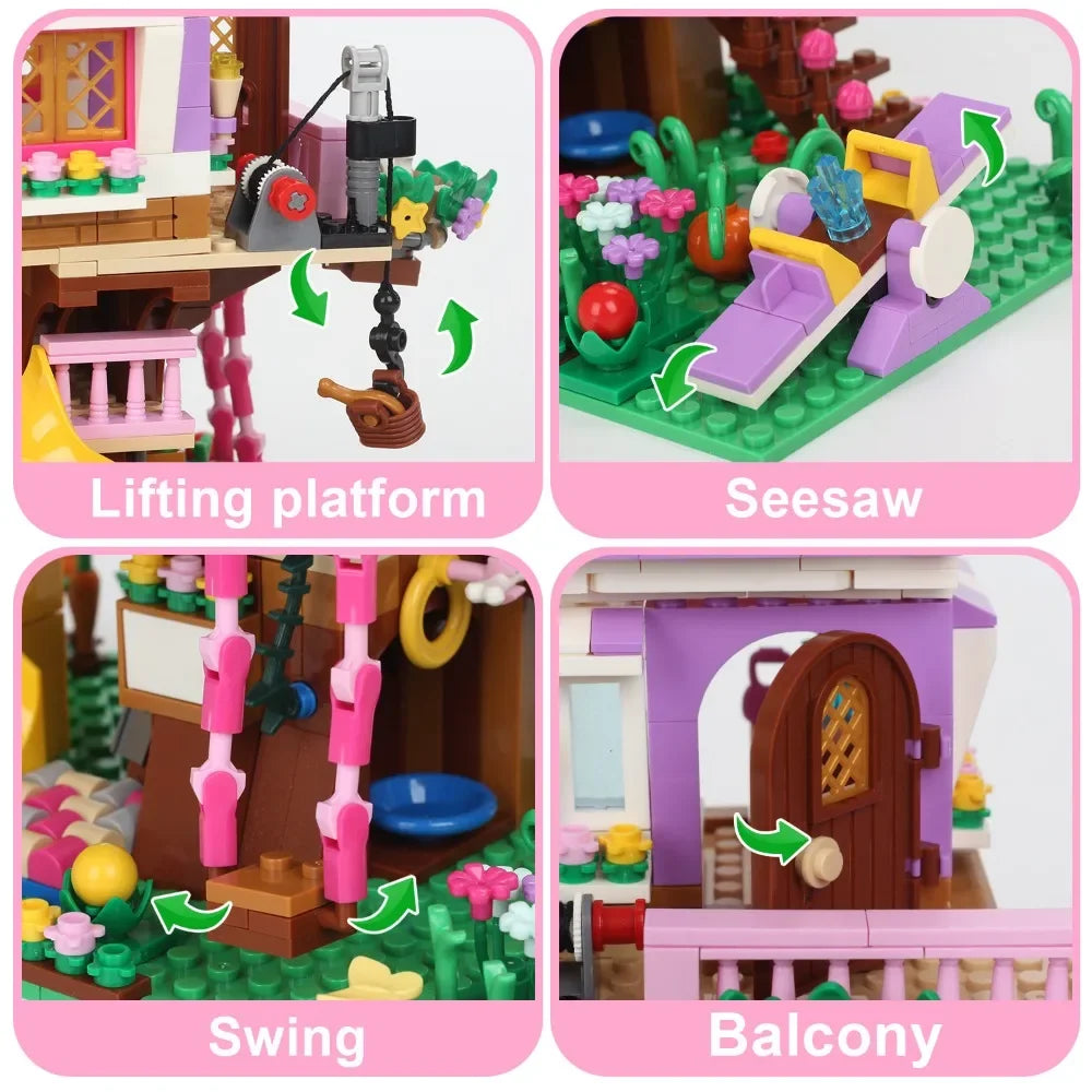 Creative Girls Friends Friendship House Building Blocks Summer Treehouse Camping Model Classic Girl's Princess Bricks Toy Gift