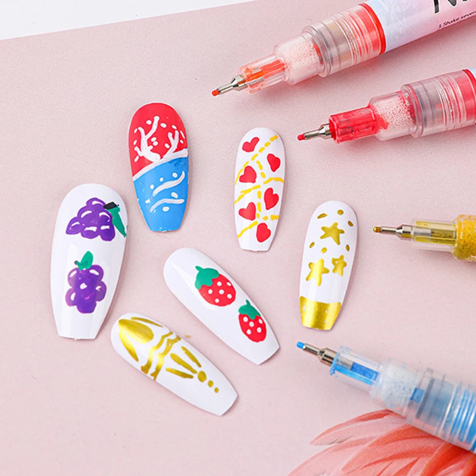 12pcs/Set Nail Art Graffiti Pen