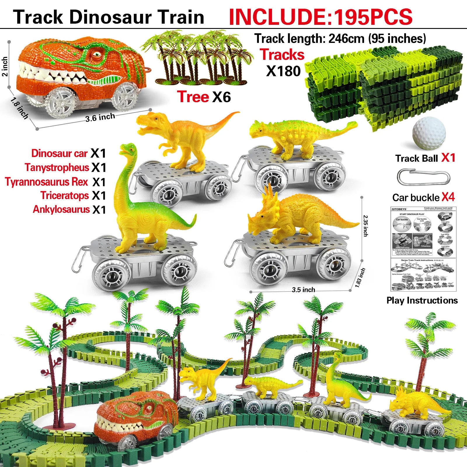 Magic Climbing electric dinosaur car Track Railway