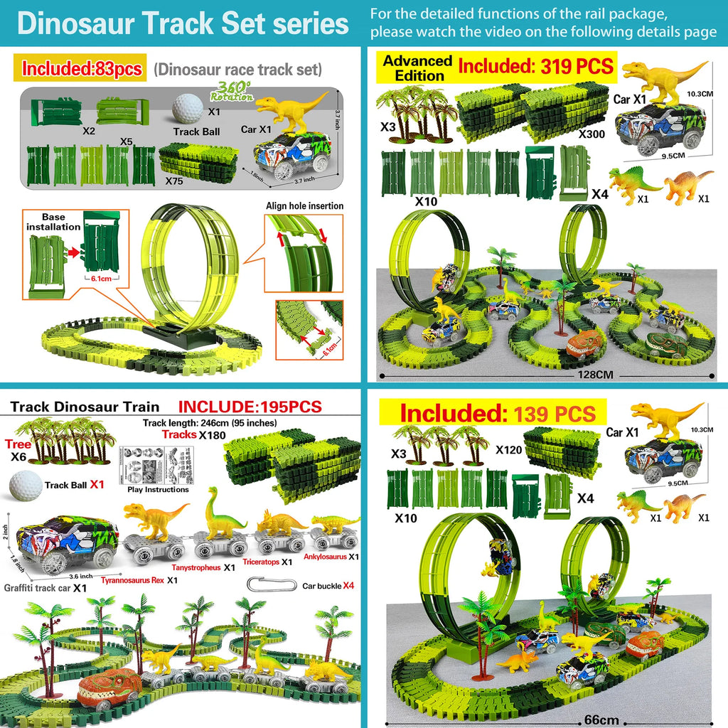 Magic Climbing electric dinosaur car Track Railway