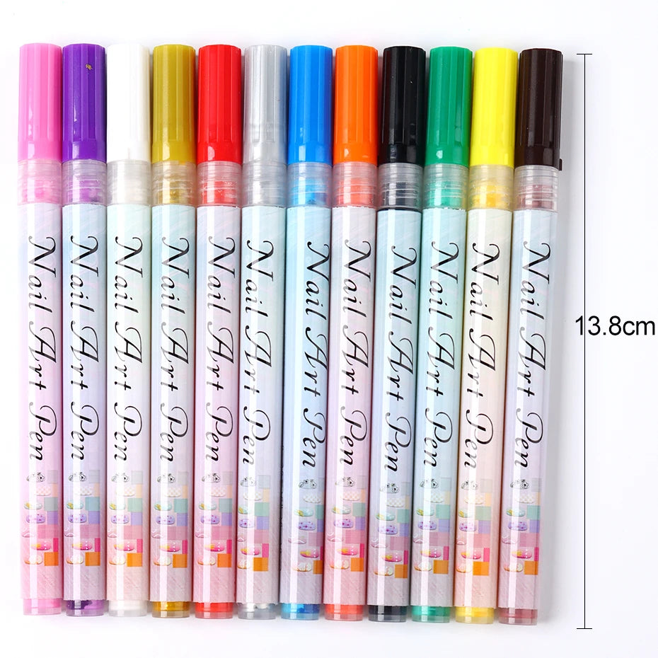 12pcs/Set Nail Art Graffiti Pen
