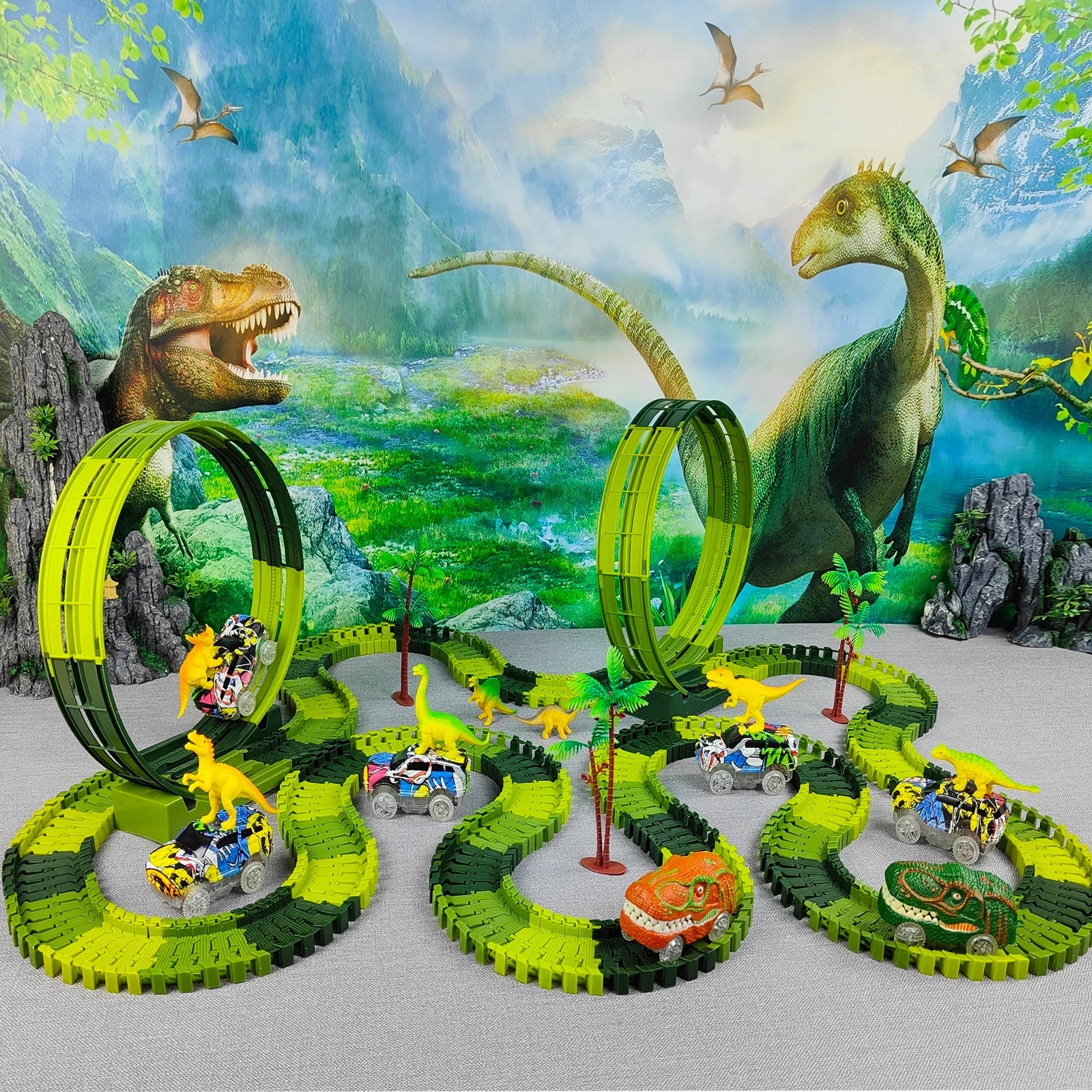 Magic Climbing electric dinosaur car Track Railway