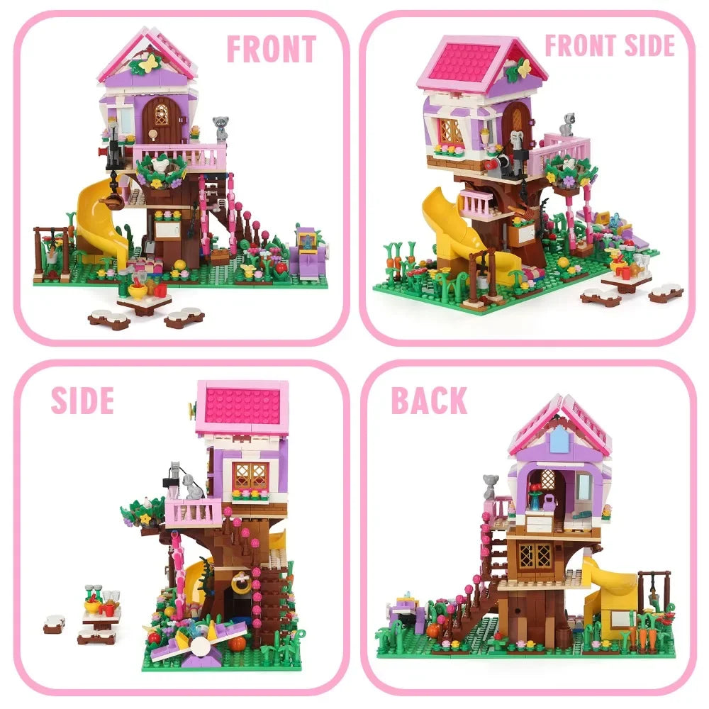 Creative Girls Friends Friendship House Building Blocks Summer Treehouse Camping Model Classic Girl's Princess Bricks Toy Gift