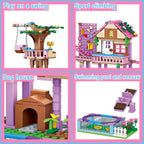 Creative Girls Friends Friendship House Building Blocks Summer Treehouse Camping Model Classic Girl's Princess Bricks Toy Gift