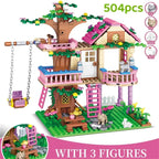 Creative Girls Friends Friendship House Building Blocks Summer Treehouse Camping Model Classic Girl's Princess Bricks Toy Gift